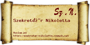 Szekretár Nikoletta névjegykártya