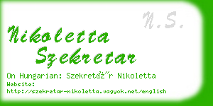 nikoletta szekretar business card
